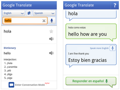 Google Translate agrega el modo conversación Inglés-Español para Android.[Vídeo][Actualizado] 1