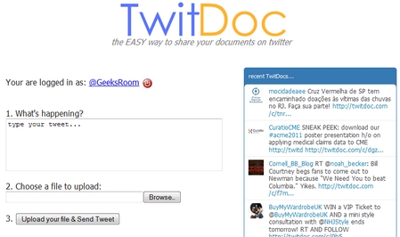 TwitDoc, comparte documentos e imágenes con tu cuenta de Twitter 1