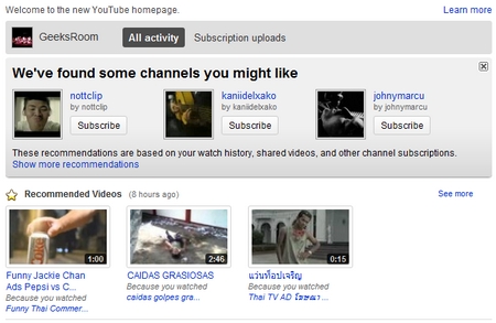 Youtube lanza una nueva portada, con varias características interesantes. 1