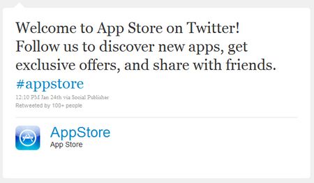 Apple abre una cuenta de Twitter para su tienda de aplicaciones 1