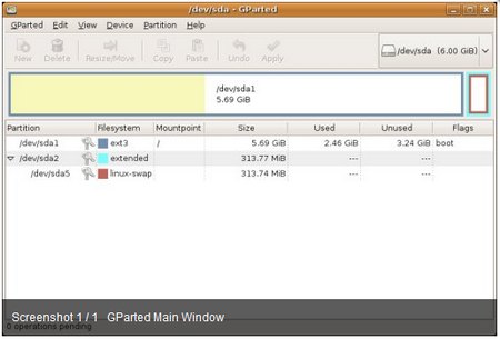GParted 0.8 puede recuperar datos de particiones perdidas 1
