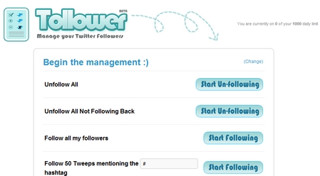Tollower, gestión de seguidores de Twitter 1