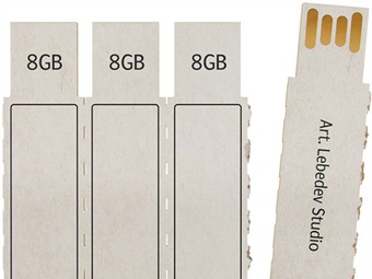 Memoria USB hecha de cartón para documentos desechables 1
