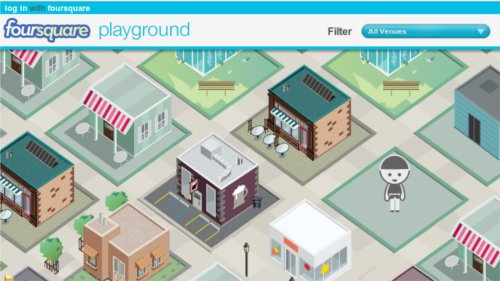 Foursquare Playground, un mapa tipo SimCity en HTML5 con lugares reales