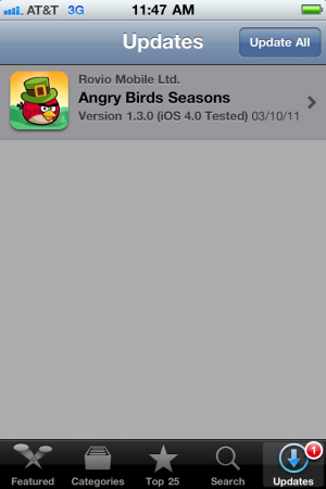 Actualización gratuita para Angry Birds Seasons: Saint Patrick's Day 1
