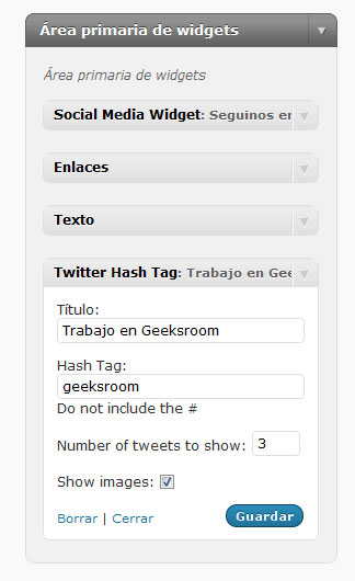 WordPress: Widget para ver Chat de Twitter con un determinado #hashtag 1