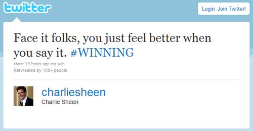 Charlie Sheen rompe el record al llegar al millón de seguidores de Twitter en poco más de 24 horas 1