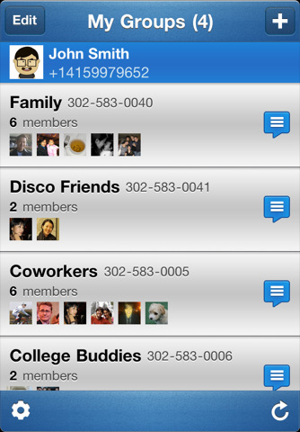 Disco: Mensajes de texto en grupo – iPhone app. No Android a pesar de ser una compañía de Google.