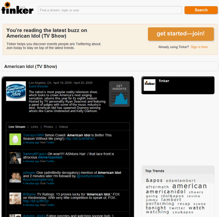 Tinker, servicio que te permite descubrir y seguir eventos que la gente comenta en Twitter 2