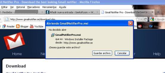 Gmail Notifier Pro: Le falta decir 'Tiene un email'. 1