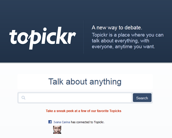 Topickr: una mezcla de blog, microblogging y foro. 1