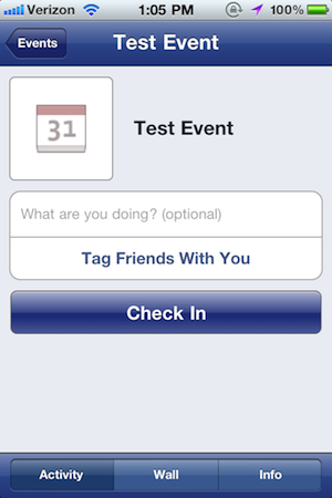 Facebook actualiza aplicación de iPhone con check-ins en Eventos 1
