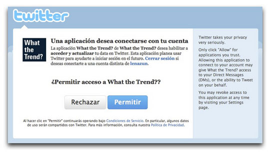 Revisar permisos de aplicaciones que conectan con Twitter 1