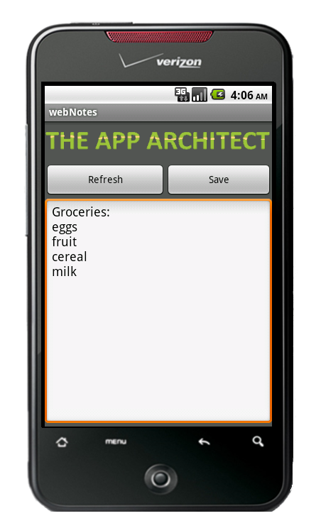 WebNotes, Pad de notas basado en la web para dispositivos Android