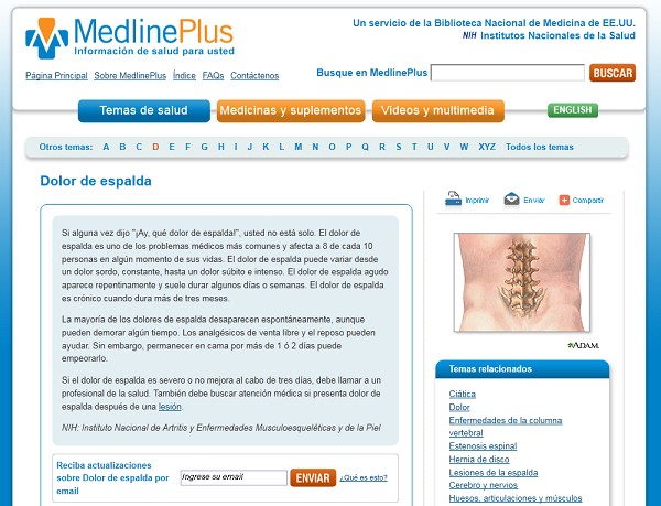 Dolor de espaldas - MedlinePlus