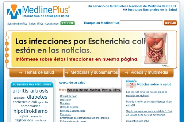 MedlinePlus, un lugar en la web que te ayuda a cuidar tu salud.