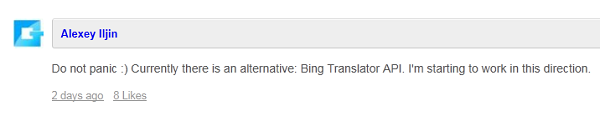 Google Translate API tiene fecha de caducidad. 4