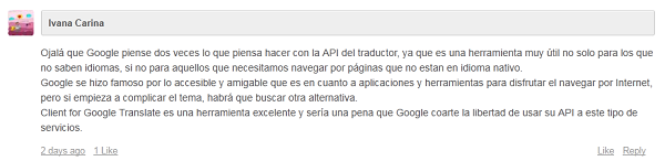 Google Translate API tiene fecha de caducidad. 3