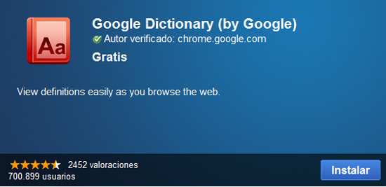 Google Dictionary: Una extensión del navegador Chrome que debes tener 1