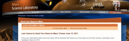 Mandá tu nombre a Marte. (Tenés hasta el 13 de Junio) 1
