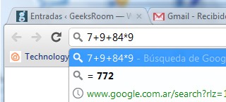 Utiliza la barra de dirección de tu navegador como calculadora 1