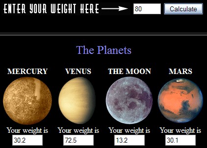 ¿Cuanto pesas en la Luna o cuantos años tienes en otros planetas?