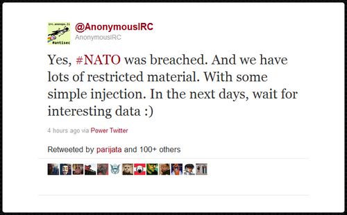 Anonymous dice haber atacado con éxito a la OTAN 1