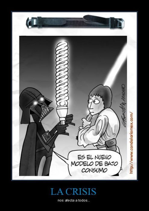 El día que Darth Vader comenzó con el ahorro de energía #Humor gráfico 1