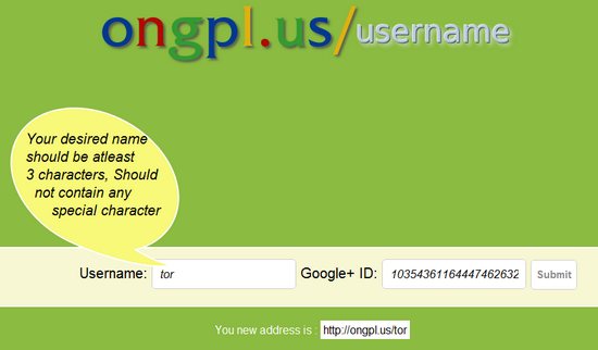 Ongpl.us, obtén una url corta para tu dirección de perfil de Google+ 1