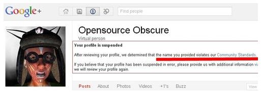 Si usan su nickname en los perfiles para las cuentas de Google+ pueden suspenderlos 1
