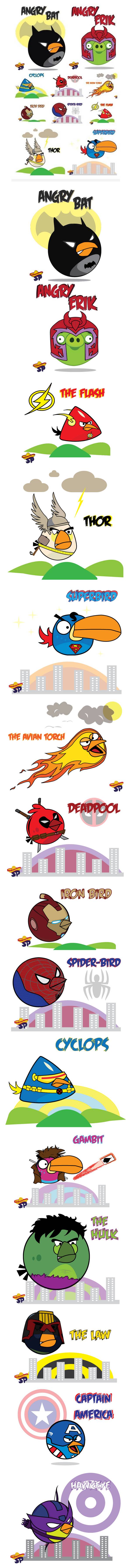 Angry Birds transformados en Superhéroes #Humor gráfico 1