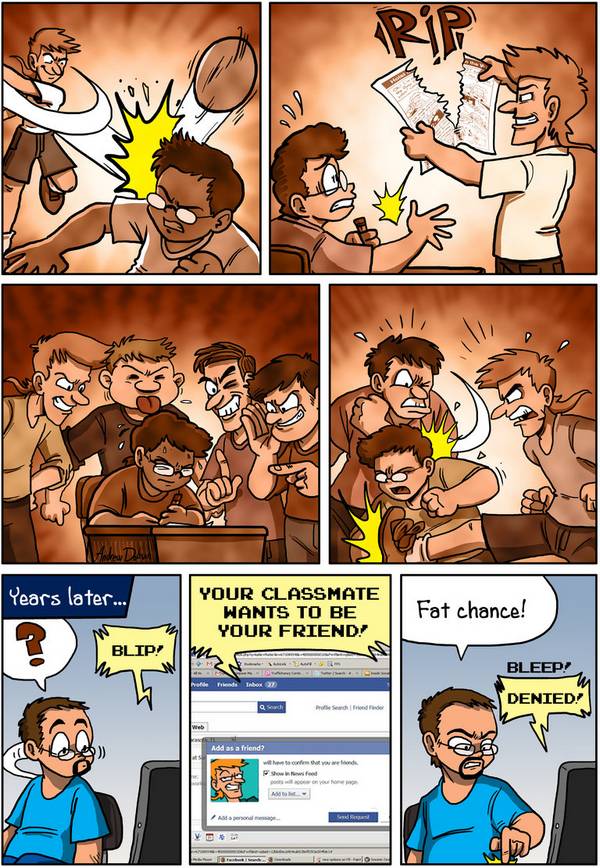 La venganza de los nerds gracias a Facebook #Humor gráfico 1