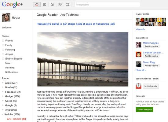 RSS Share, extensión para Google Chrome que integra Google Reader a Google+ 2