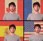 Mashup de los himnos nacionales de varios países, incluído el de España