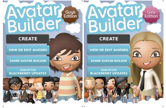 Avatar Builder: Personaliza tu Blackberry con una caricatura