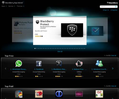 RIM lanza la nueva versión de la tienda de aplicaciones Blackberry 1