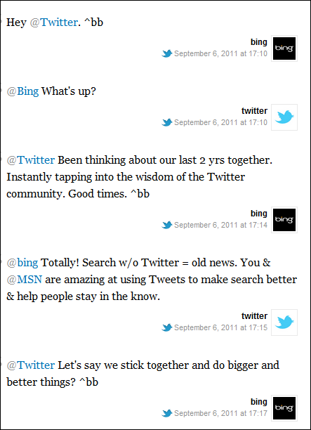Twitter y Bing renovaron el acuerdo de colaboración y lo comunicaron con tweets 1