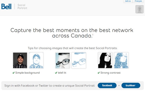 Bell Social Portrait, crea una retrato con tus Tweets o con tus mensajes de Facebook 1