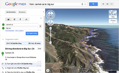 Google Maps con vista de helicóptero