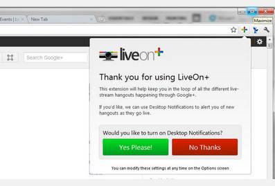 LiveOn+, extensión para Chrome que te informa sobre todas las quedadas en Google+ 1