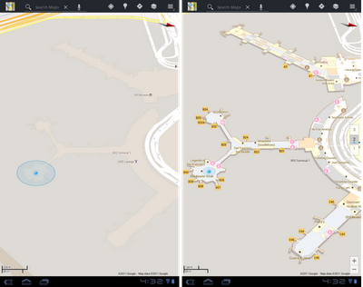 Google Maps con navegación, se mete en el interior de edificios públicos 1