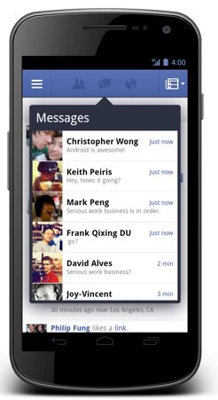 Nueva actualización de la aplicación de Facebook para Android 2