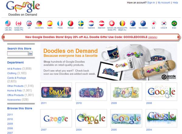 Ahora podemos comprar productos con los Doodles de Google impresos 1