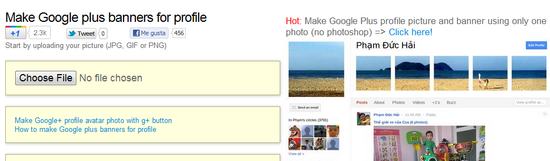2 aplicaciones para crear un banner para el perfil o página de Google Plus 2