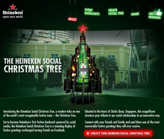 Árbol Social de Navidad de Heineken con 48 monitores LED y Social Media 1