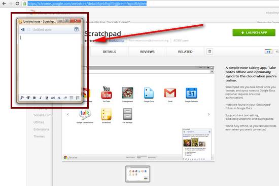 ScratchPad, pad de notas para Chrome que sincroniza las notas con Google Docs 1