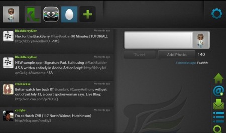 Blaq: Twitter sobre Blackberry Playbook integrado con Kout 3