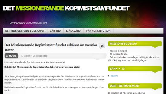 Kopimism, nueva religión en Suecia basada en el acto de Compartir Ficheros (File Sharing) 1
