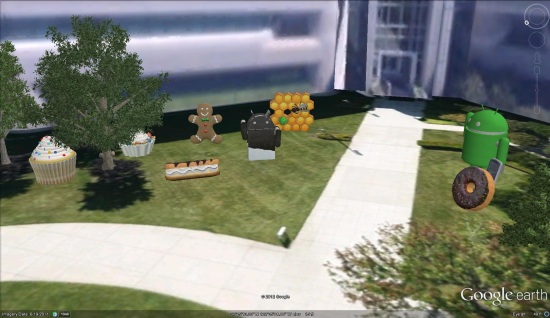 Estatuas 3D de Android representadas en Google Earth 1