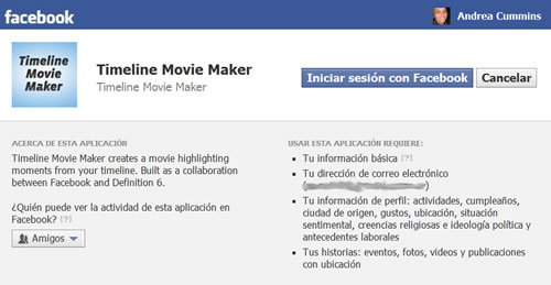 Timeline Movie Maker: Hacer una película con tus fotos y actividades de Facebook 2